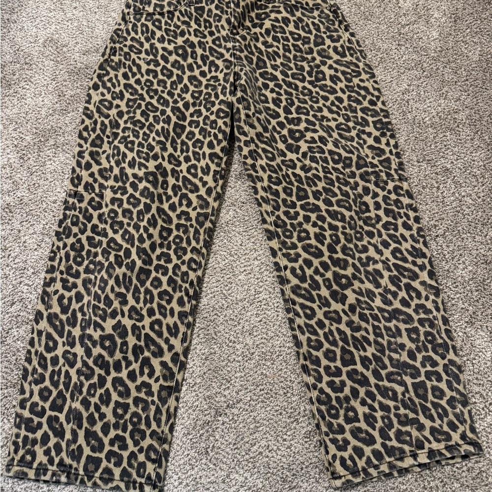 Leopard Print Risen BarrelWomen Jeans